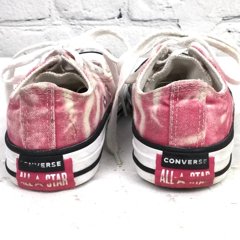 Converse All Star Barbie Pink Tie Dye Textile Ankle Lace Up Sneaker Junior 12